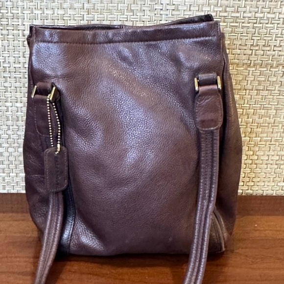 🌟HP🌟VTG 1990s Easy Spirit Brown Pebbled Leather 2 Compartment Hobo Shoulder Bag - Picture 2 of 12
